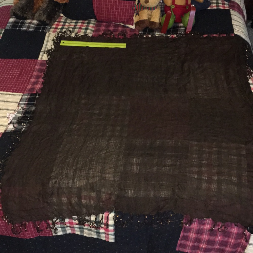 Brown Shawl with Gold Embellishments